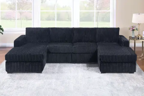3-Piece Sectional Set, Black