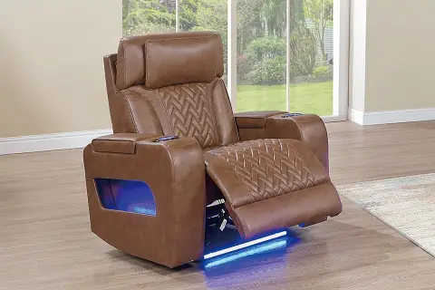 Power Recliner Single, Caramel