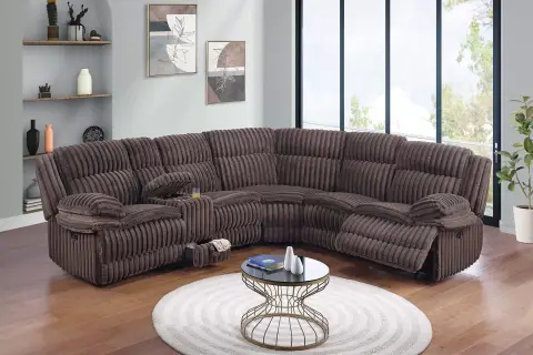 Manual Motion Sectional, Chocolate