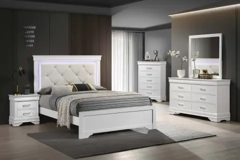 Eastern King Bed, White