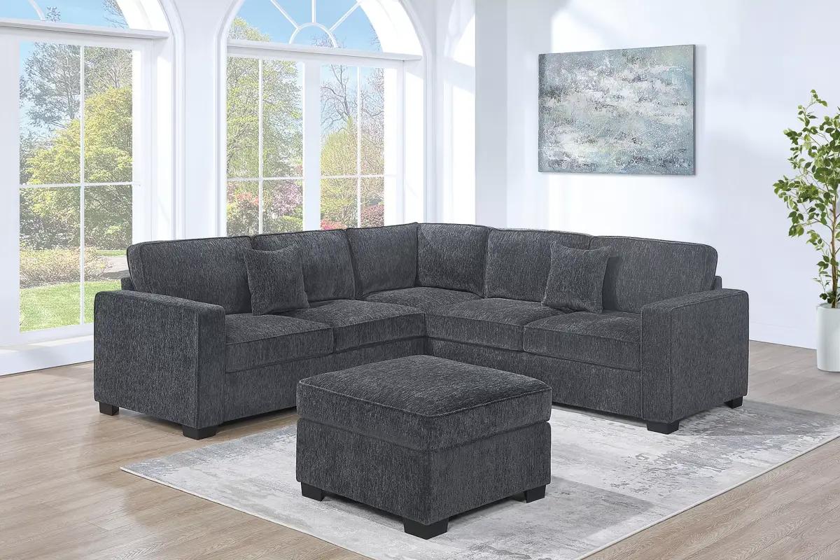 4-Piece Sectional Set, Gunmetal