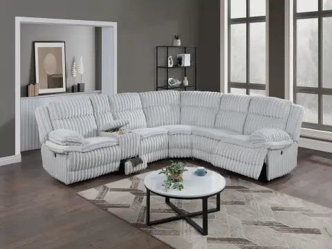 Manual Motion Sectional, Light Gray