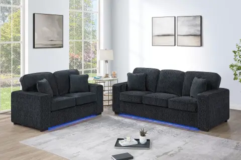 2-Piece Sofa Set, Black