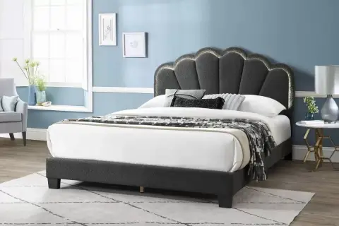 Queen Bed, Charcoal