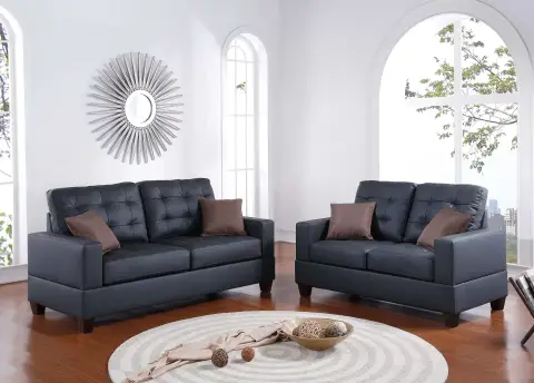 2-Piece Sofa Set, Black
