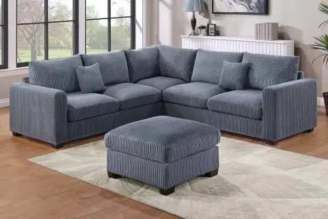 4-Piece Sectional Set, Dark Gray