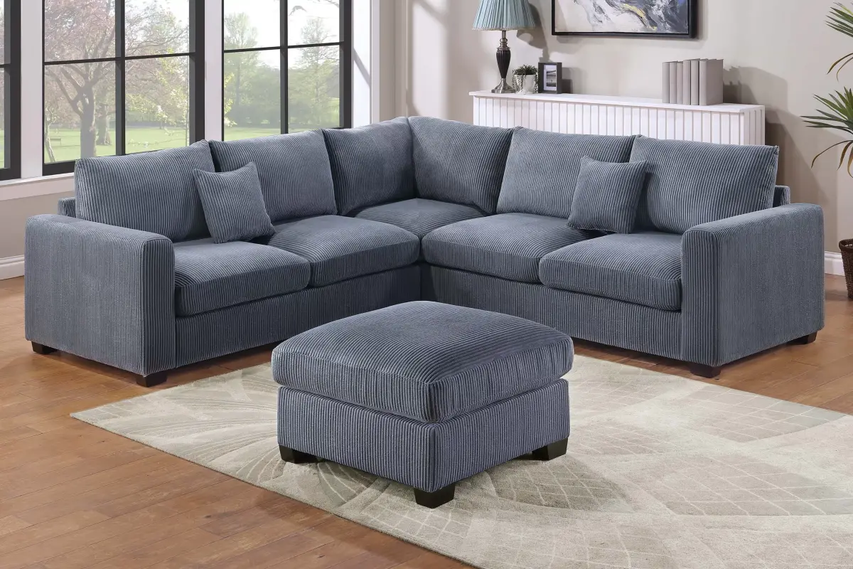 4-Piece Sectional Set, Dark Gray