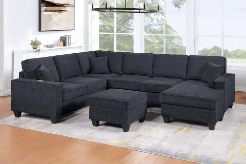 5-Piece Sectional Set, Slate Black