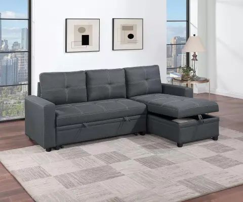 Convertible Sectional, Charcoal