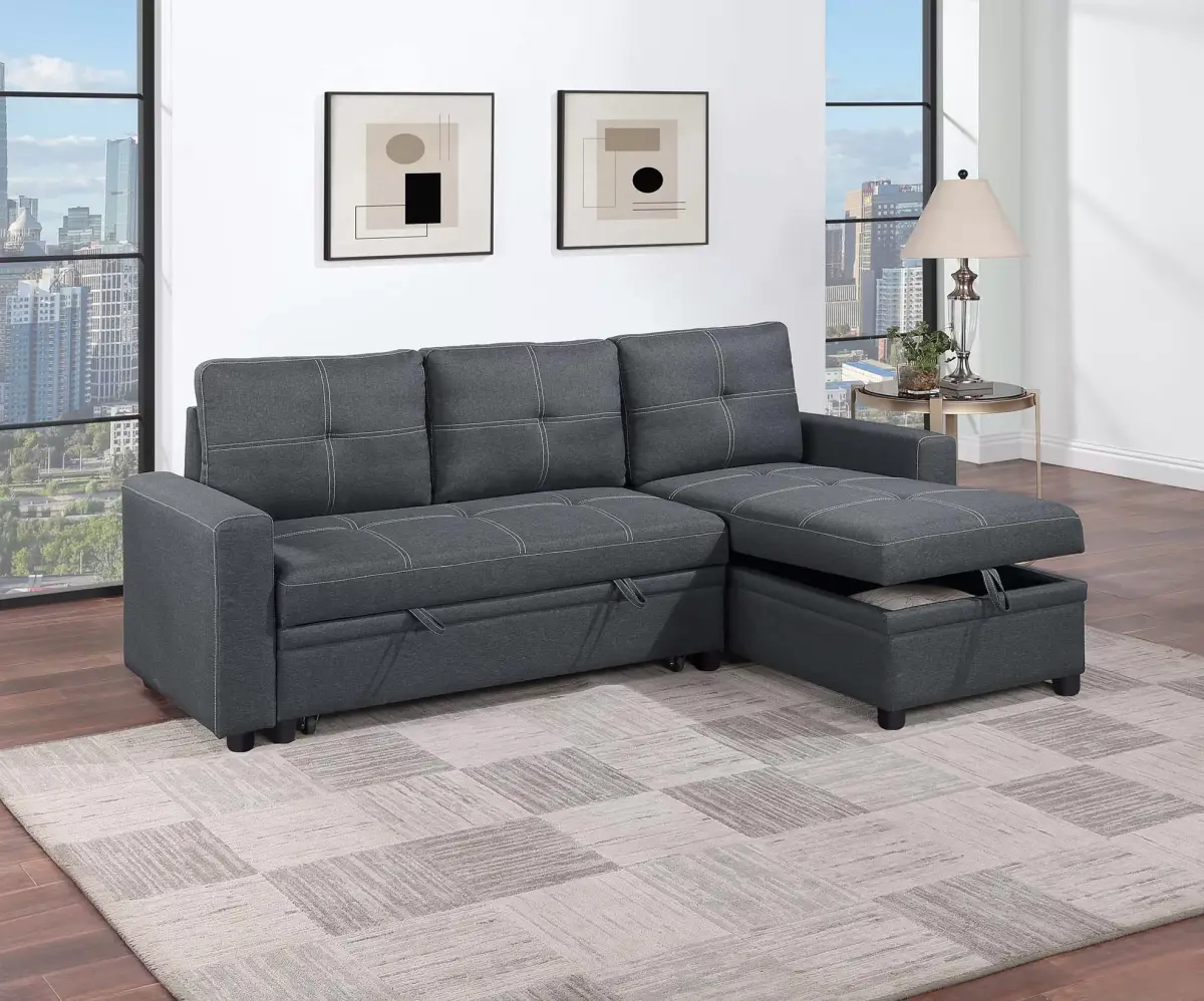Convertible Sectional, Charcoal