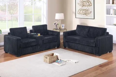 2-Piece Sofa Set, Black
