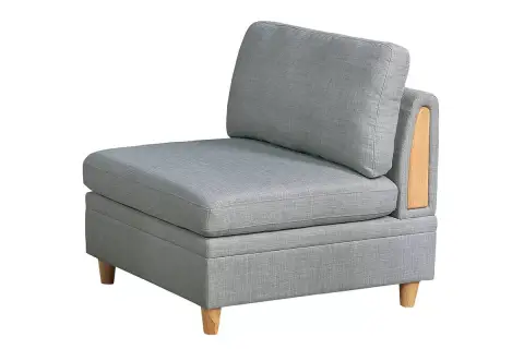 Armless Chair, Light Gray