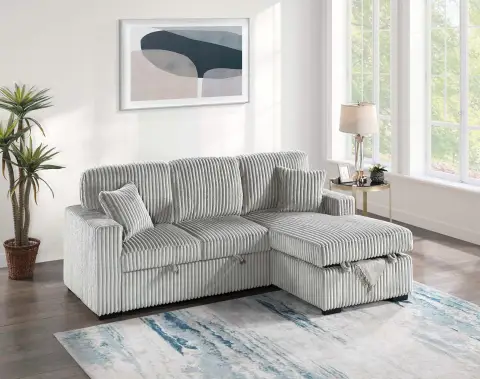 2-Piece Convertible Sectional, Ash