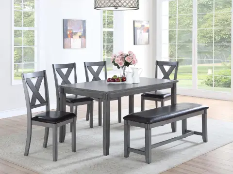 6-Pcs Dining Set, Gray
