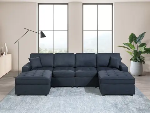 3-Piece Sectional Set, Dark Blue