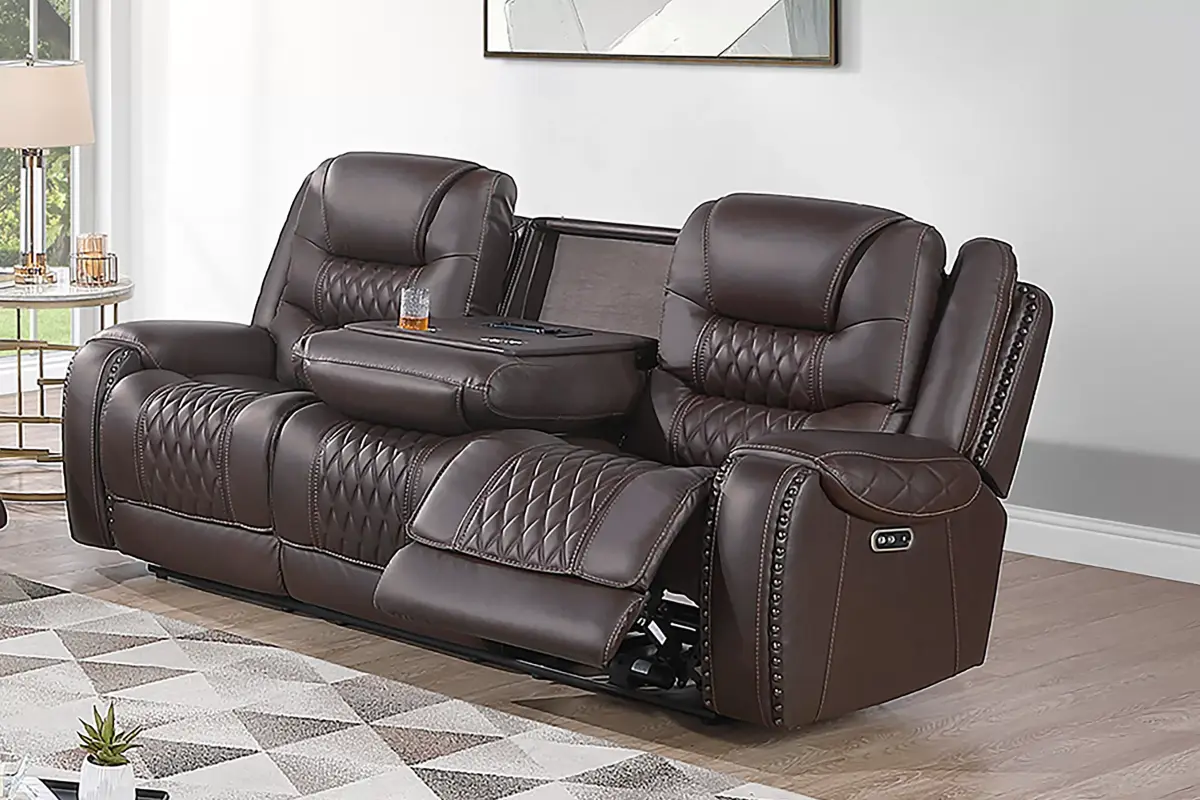 Power Reclining Sofa, Chocolate