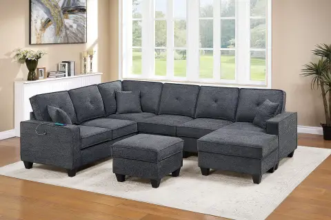 5-Piece Sectional Set, Dark Gray