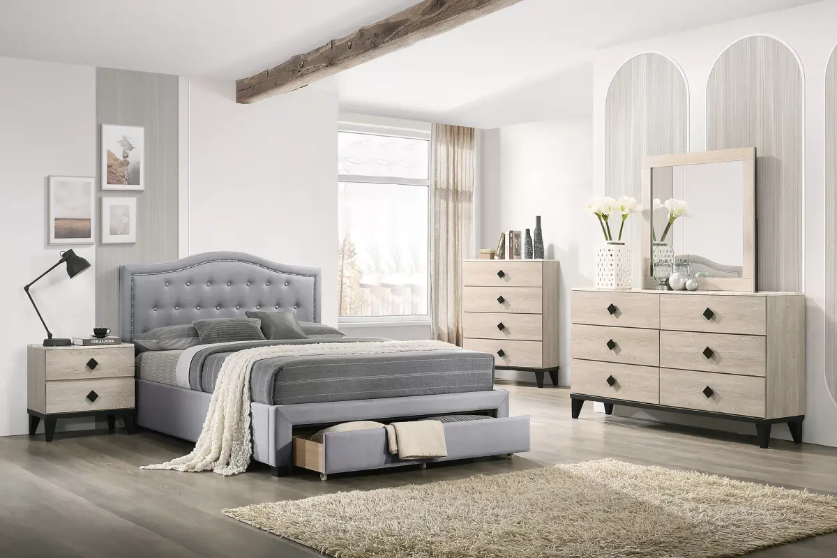 Full Bed, Light Gray