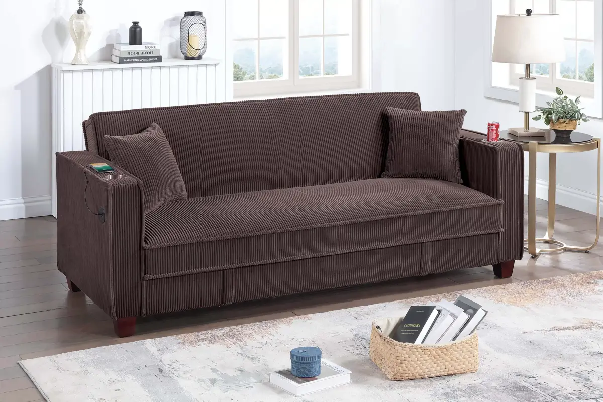 Convertible Sofa, Chocolate