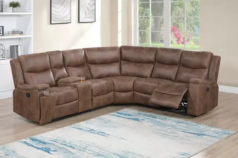 Manual Motion Sectional, Walnut