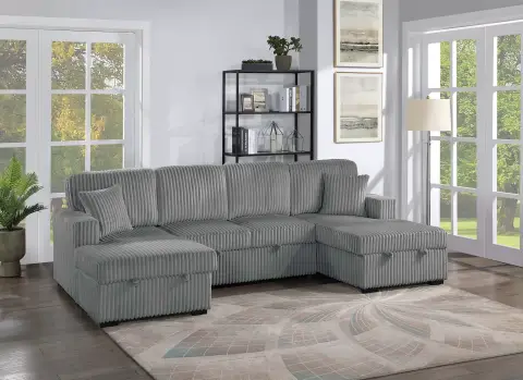 3-Piece Convertible Sectional, Smoke