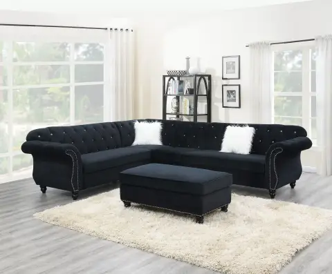 4-Piece Sectional Set, Black