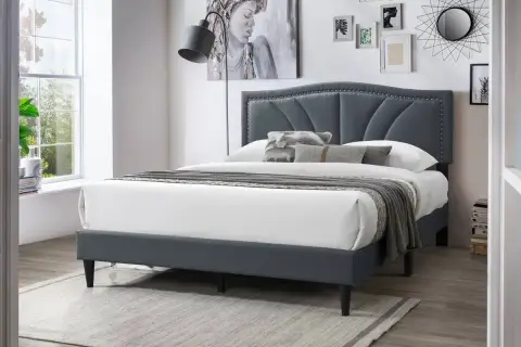 Queen Bed, Charcoal