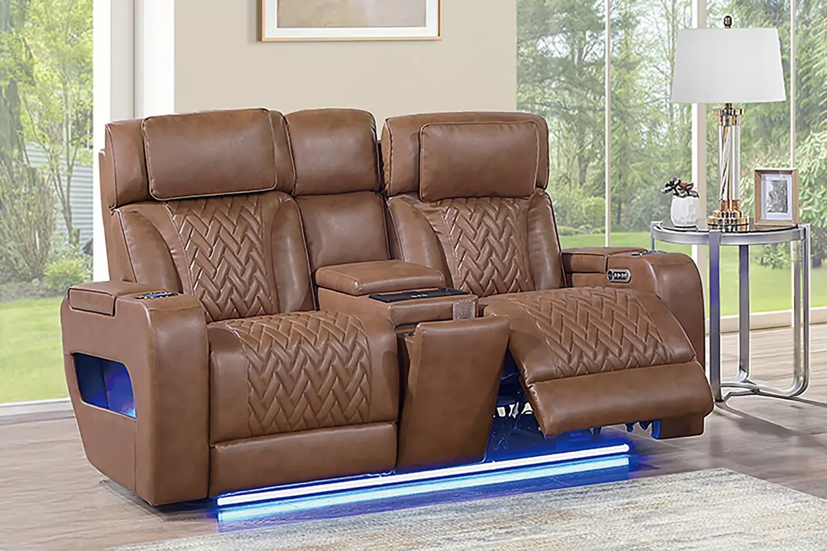 Power Reclining Loveseat, Caramel