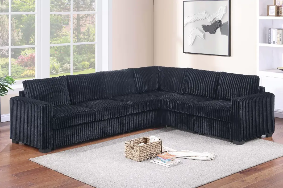 4-Piece Sectional Set, Black