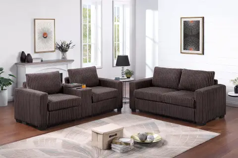 2-Piece Sofa Set, Chocolate