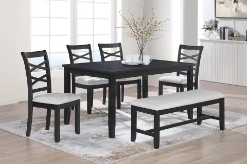 6-Piece Dining Set, Charcoal