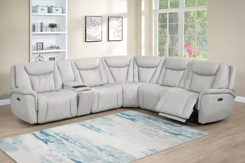 Power Motion Sectional, Light Gray