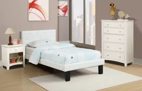 Twin Bed, White