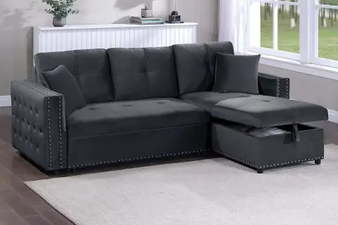 Convertible Sectional, Black