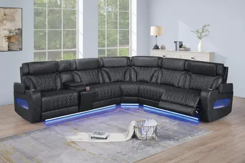 Power Motion Sectional, Black