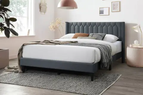 Queen Bed, Charcoal