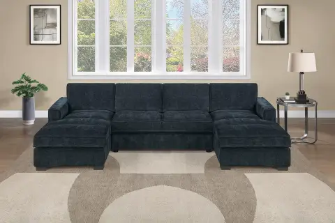 3-Piece Sectional Set, Black