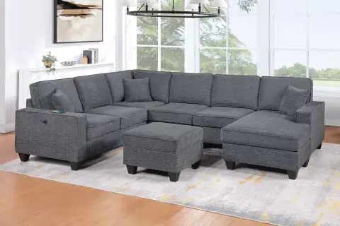 5-Piece Sectional Set, Slate Gray