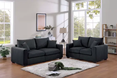 2-Piece Sofa Set, Black