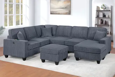 5-Piece Sectional Set, Dark Gray