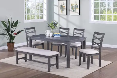 6-Pcs Dining Set, Gray
