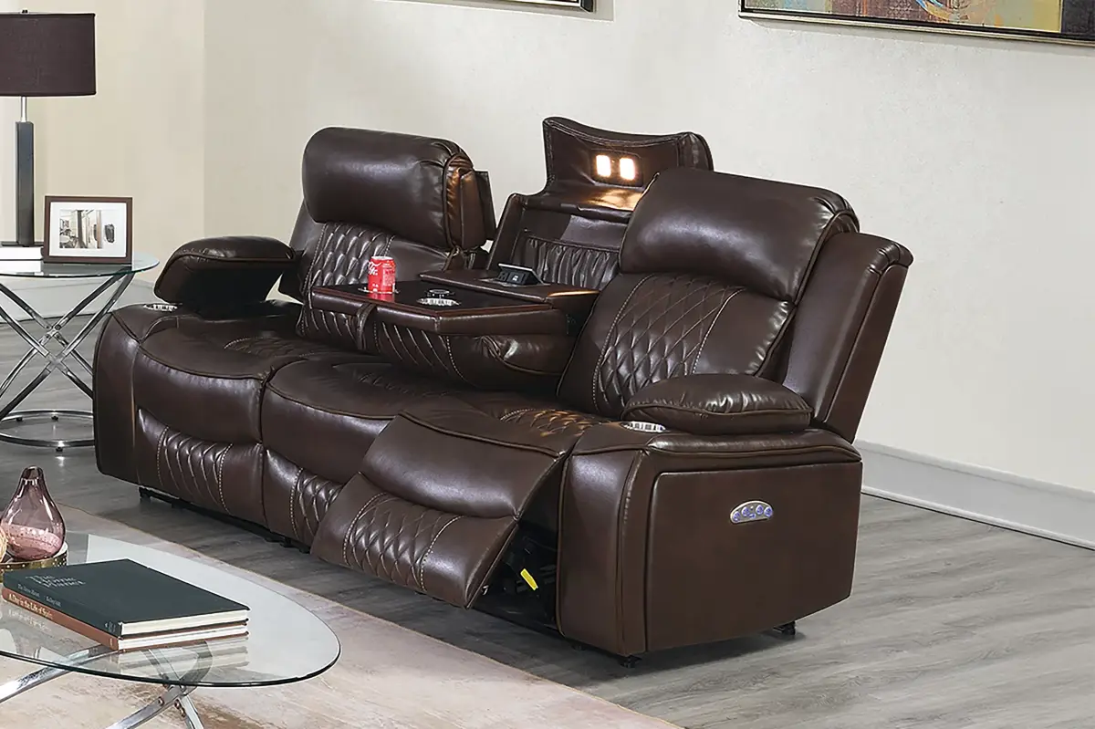 Power Reclining Sofa, Brown