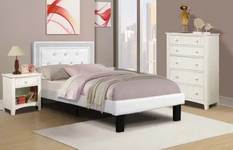 Twin Bed, White