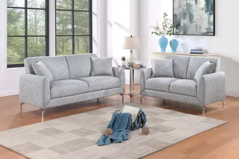 2-Piece Sofa Set, Light Gray