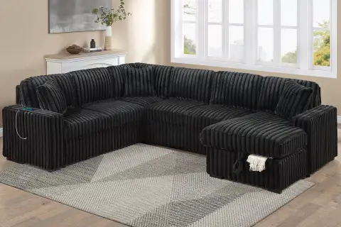 4-Piece Convertible Sectional Set, Onyx