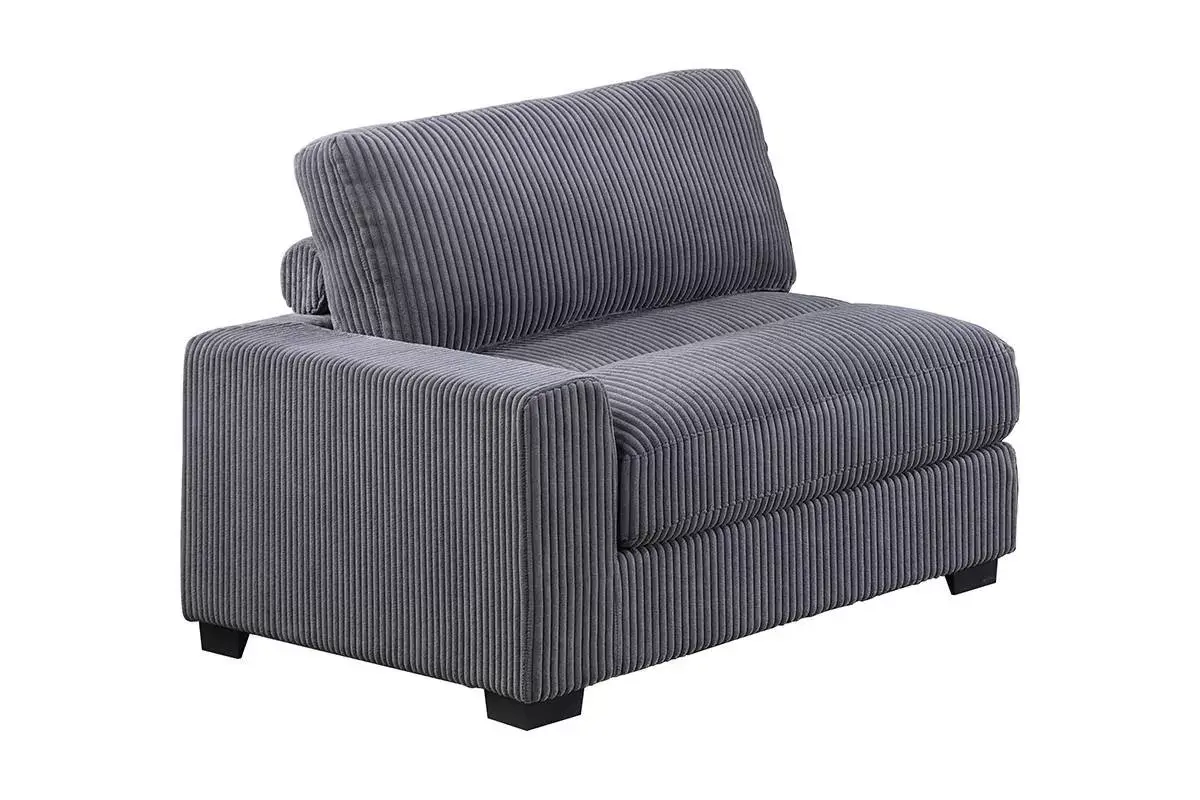 Left Arm Facing Chair, Gray
