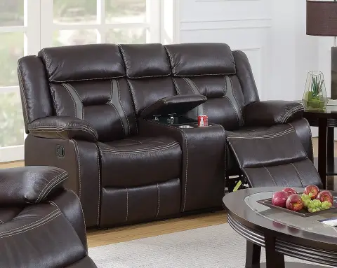 Motion Loveseat, Dark Rosy Brown