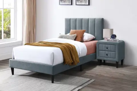 Twin Bed, Gray