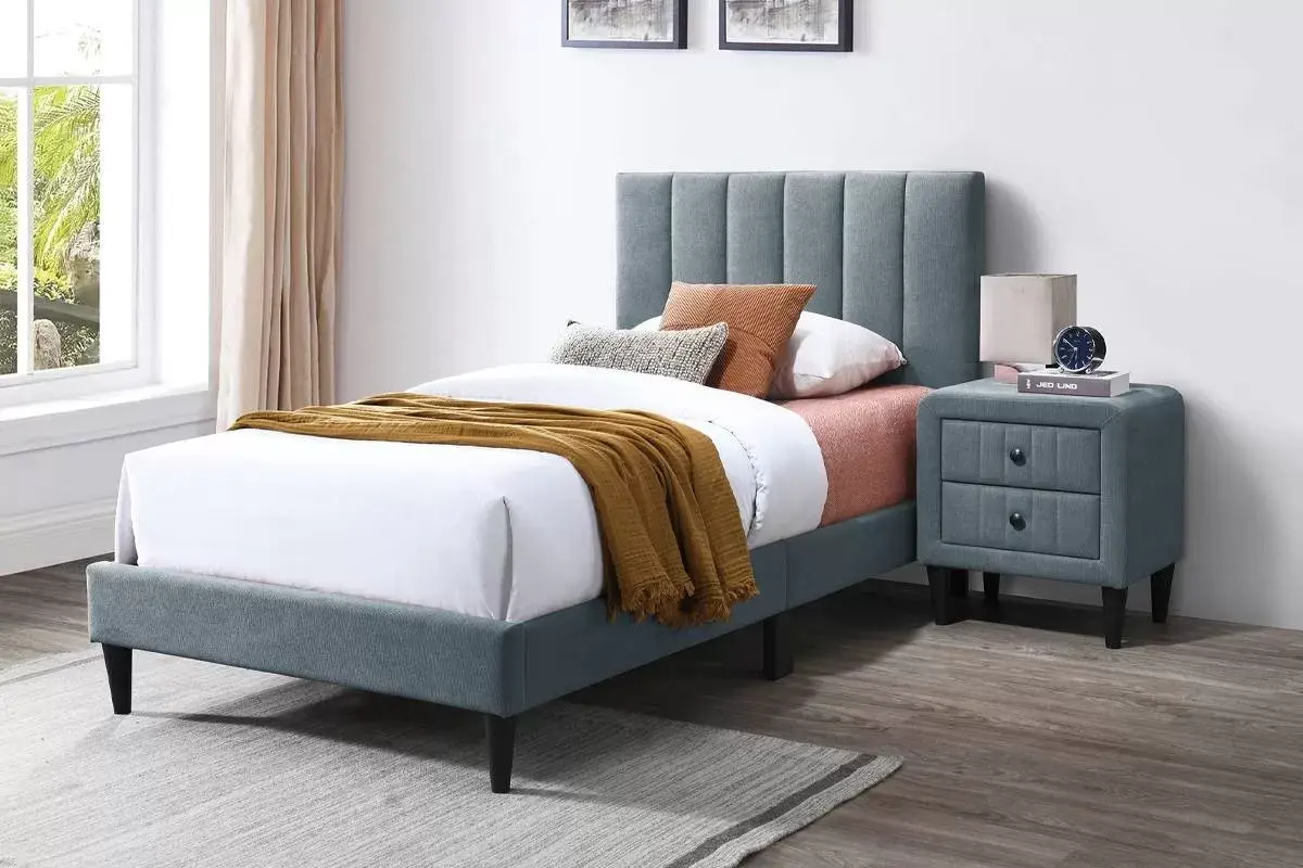 Twin Bed, Gray