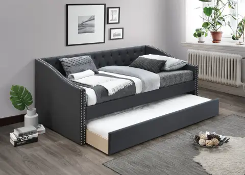 Day Bed w/ Slats + Trundle, Charcoal